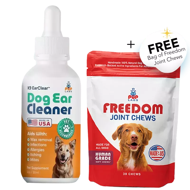 K9 EarClear + Freedom Joint Chews Bundle